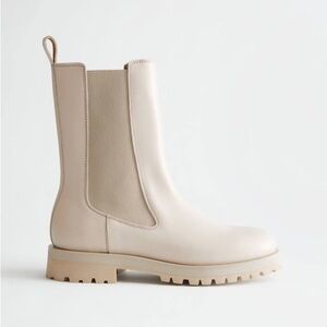 & Other Stories Cream Combat Boots